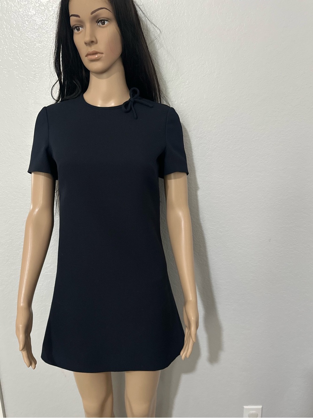 Valentino Garavani Navy Mini Shift Dress with Neck Tie - Picture 7 of 12